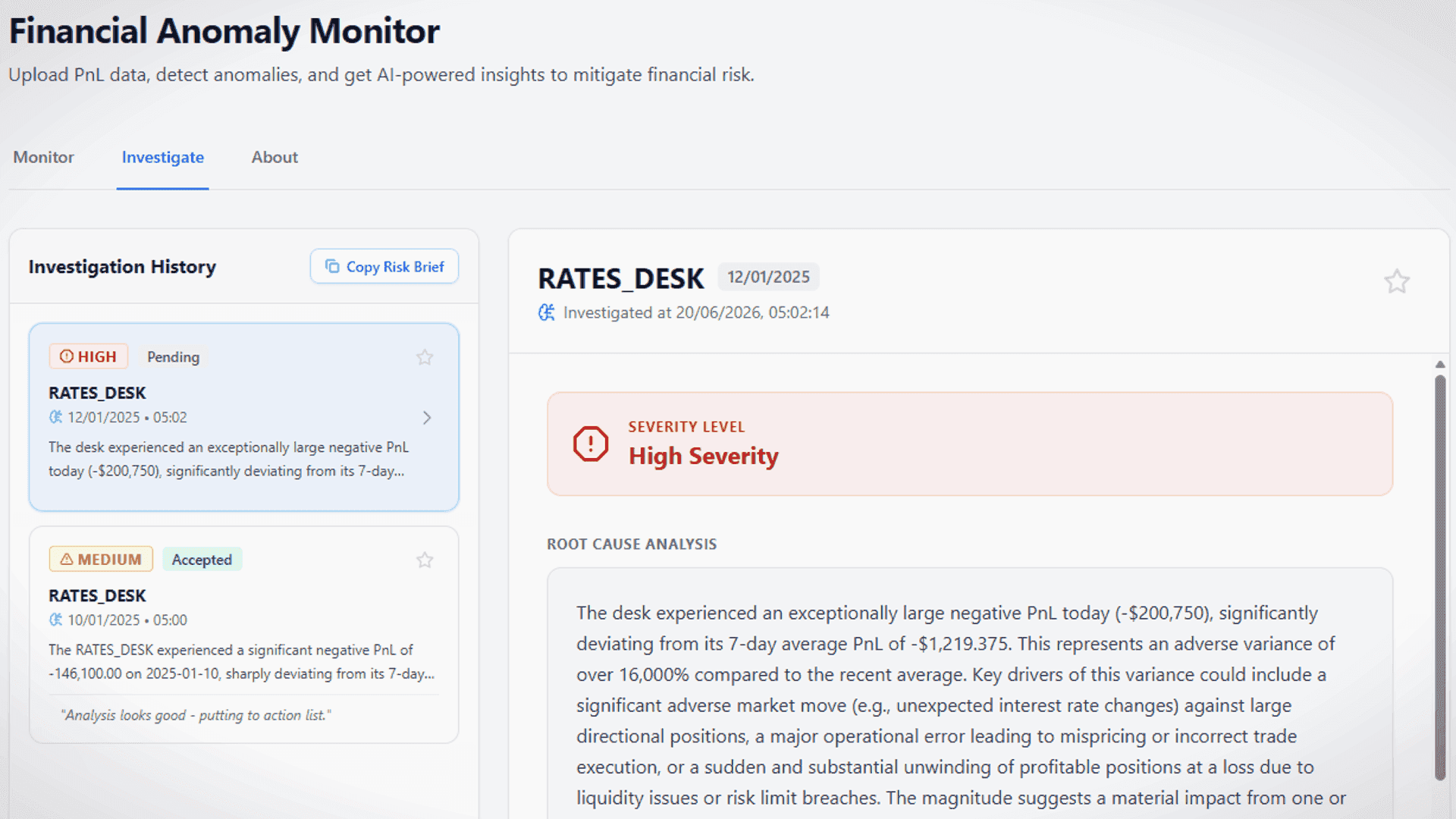 PnLGuard AI — Financial Anomaly Monitoring Platform screenshot 2