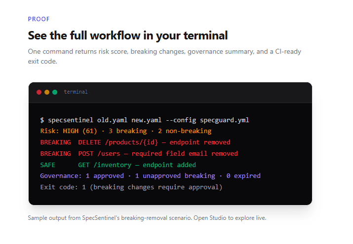SpecSentinel — API Contract Governance Platform screenshot 3